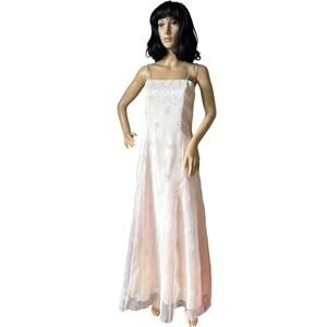 Jessica McClintock Gunne Sax Millennium 2000 pink Floral Gown Size small